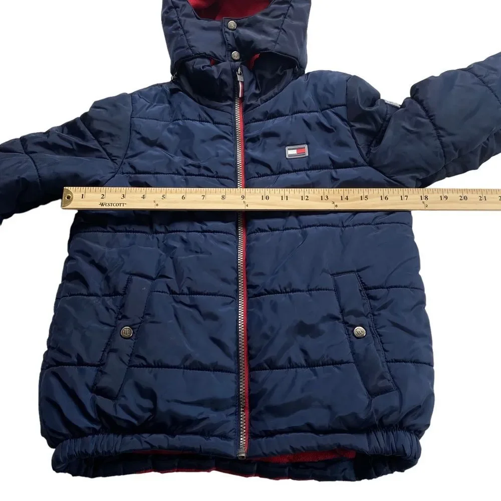 Tommy Hilfiger Puffer Jacket Blue Red Sz S (8)